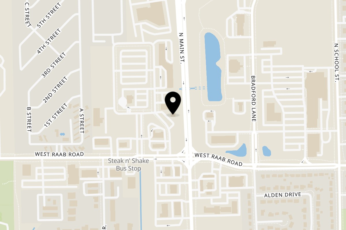 Map showing the location of Uncle Tom's Pancake House on 1700 Fredrick Ln in Normal